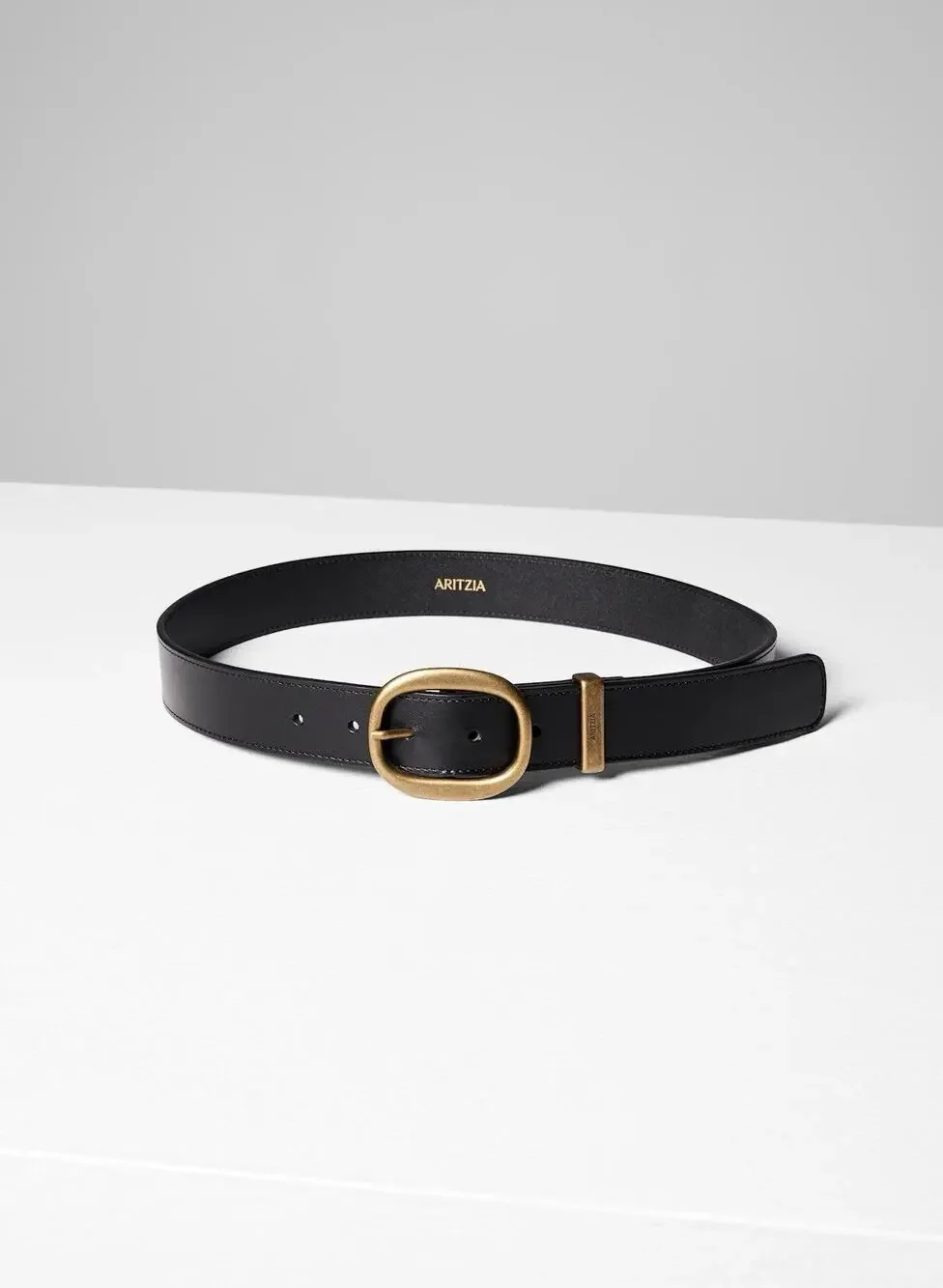 Aritzia Lifetime Brass Lifetime Leather Belt Dark Black Gold L